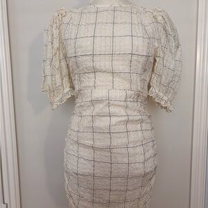 Isabel Marant Cream and Black Checkered Dress